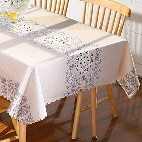 Oil-Proof and Spill-Proof Stain Resistant Dining Kciovilc Tablecloth Rectangle Vinyl Table Cover for Kitchen Wipe Clean Feathers, 54x108 inch Waterproof Camping Oil-Proof and Spill-Proof Stain Resistant Dining Kciovilc Tablecloth Rectangle Vinyl Table Cover for Kitchen Wipe Clean Feathers, 54x108 inch Waterproof Camping